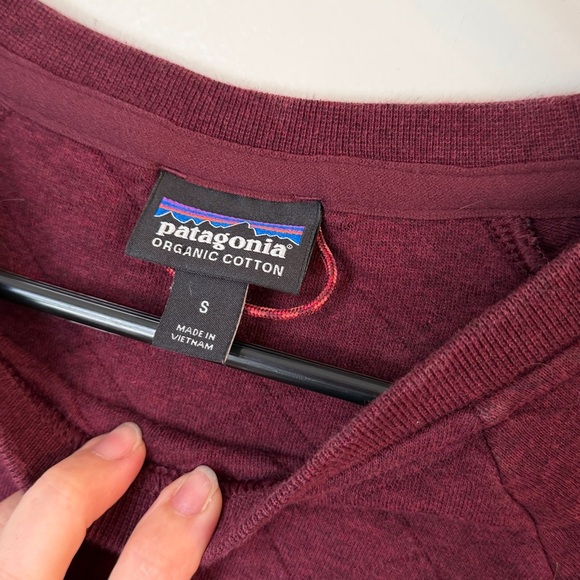 Patagonia Women’s Organic Cotton Quilt Crew Chicory Red small - Picture 2 of 5